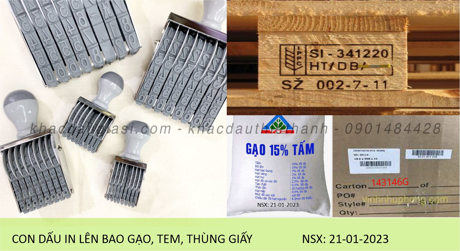 Con Dấu Ngày Tháng Năm 5 con dấu ngày kích thước lớn