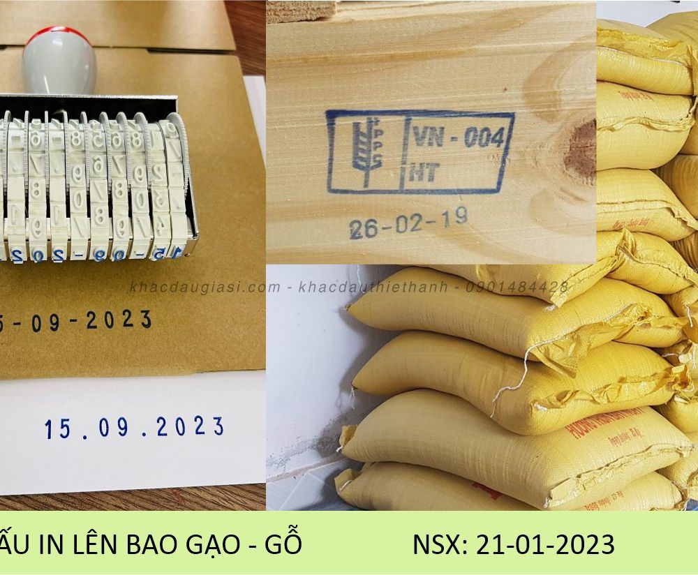 Dấu Ngày Sản Xuất Ngày - HSD Đóng Bao Bì 17 con dấu ngày tháng năm in lên bao gạo