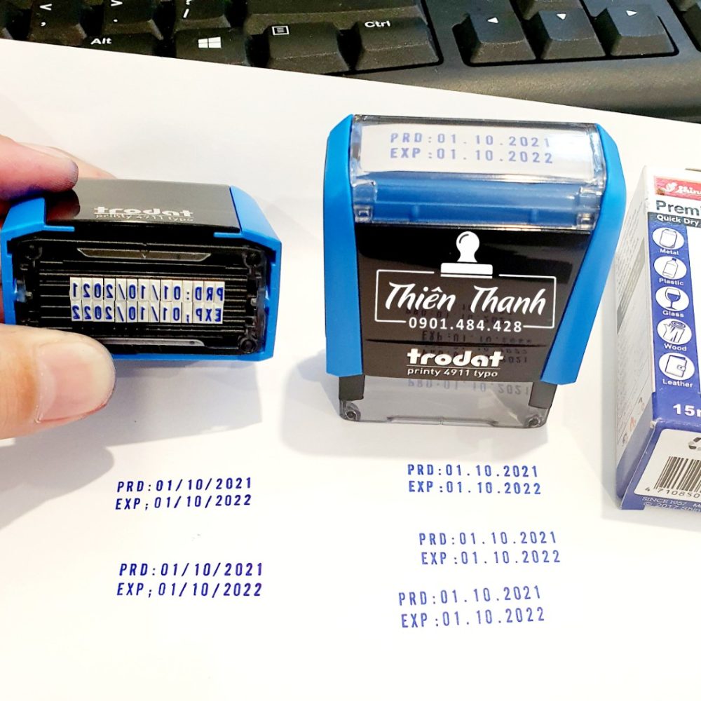 Dấu Ngày Sản Xuất Ngày - HSD Đóng Bao Bì 11 Khắc dấu ngày sản xuất hạn sử dụng trên mọi chất liệu dịch vụ làm con dấu giá rẻ tại TPHCM – Hà Nội giao hàng tận nơi, Xuất HD VAT 10%, Khắc Dấu Thiên Thanh Chuyên Sản Xuất Phân Phối Các Loại Con Dấu