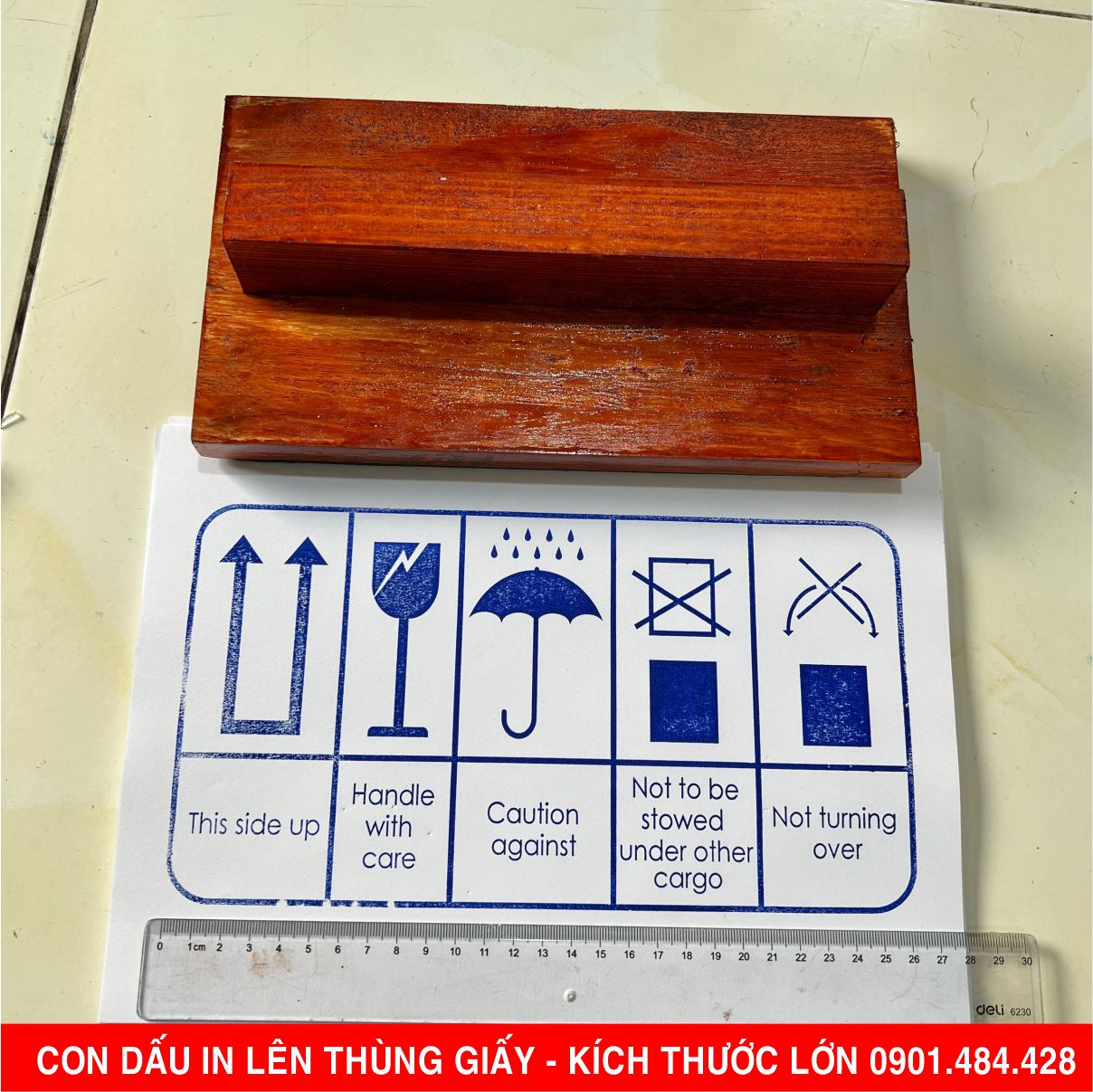 con dấu gỗ kích thước lớn