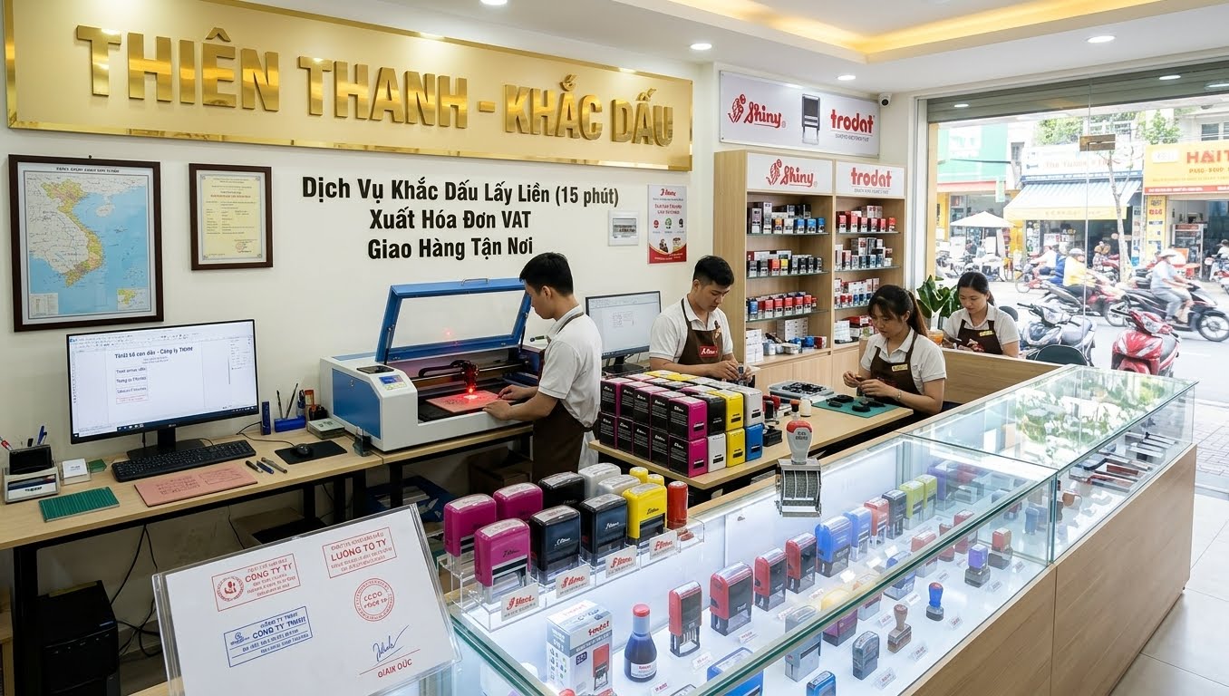Làm con dấu tại Đà Lạt 3 khac dau da lat