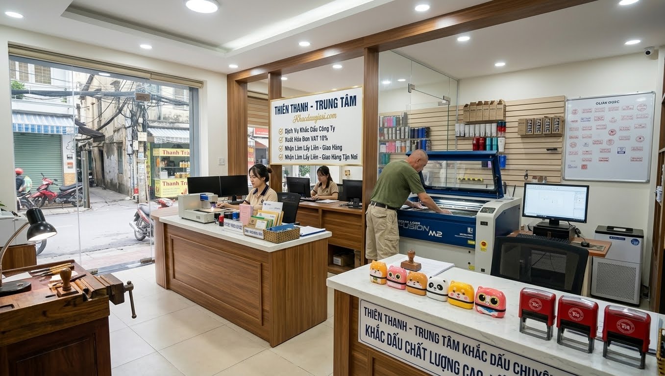 Dịch vụ khắc dấu tại Quận Bình Thạnh chuyên nghiệp. Phục vụ nhanh chóng các tuyến đường Xô Viết Nghệ Tĩnh, Phan Đăng Lưu, Điện Biên Phủ... Đặt là có ngay! 🏢